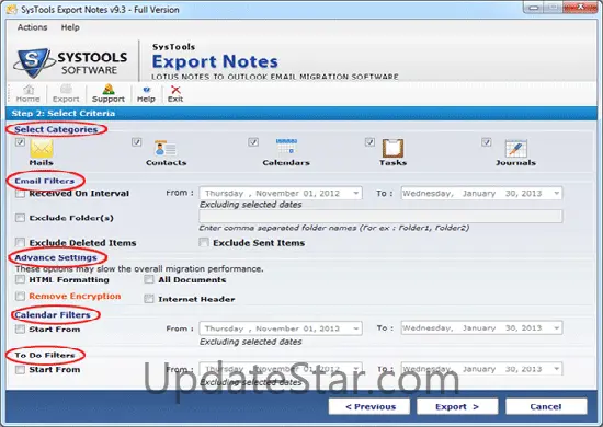 Notes to Outlook Migration 9.4