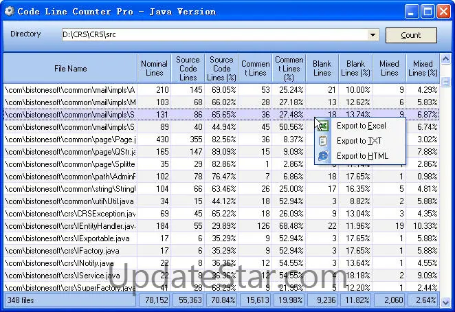 Code Line Counter Pro - Java Version