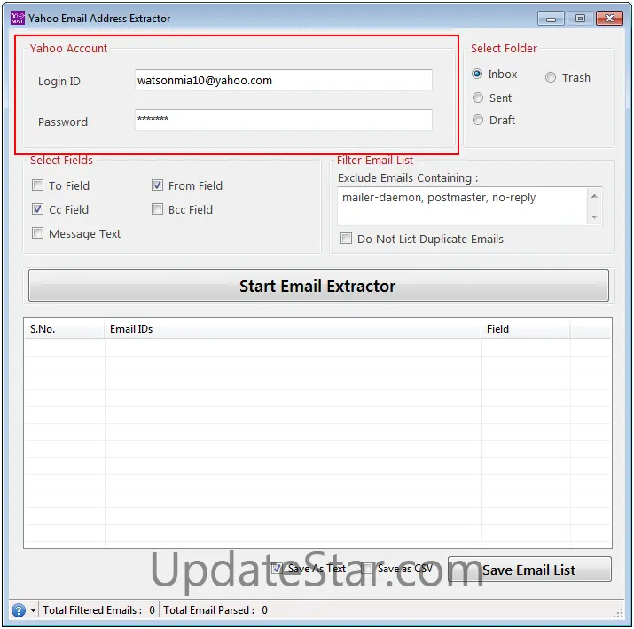 Email Address Extractor for Yahoo 2.5.0.11