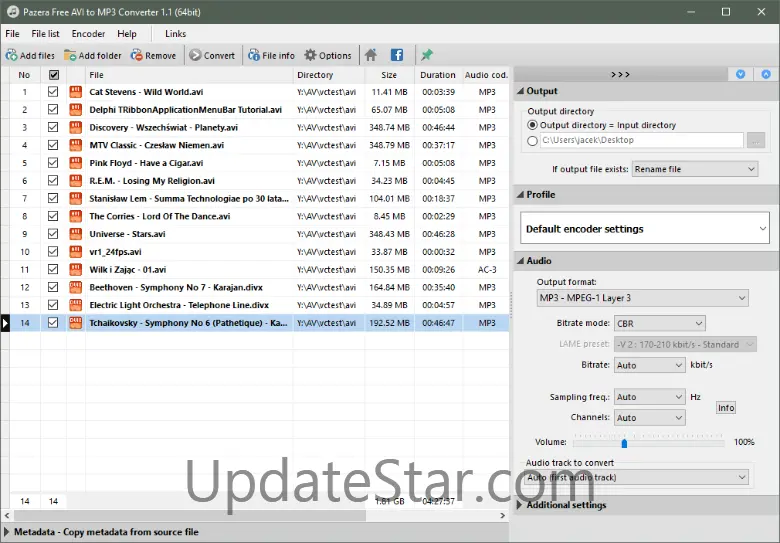 Pazera Free AVI to MP3 Converter 1.1