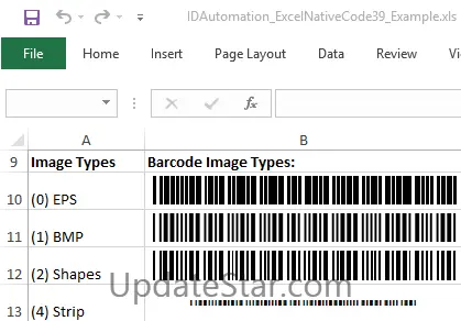 Code 39 Native Excel Barcode Generator 17.7