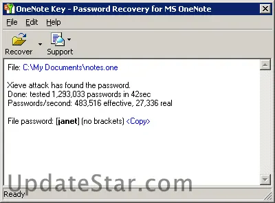OneNote Password Recovery 11.0.8050