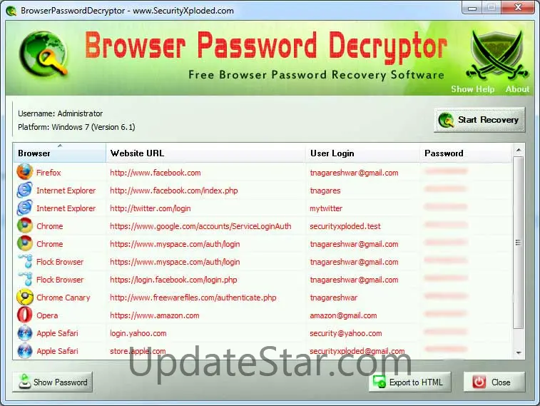 Browser Password Decryptor 15.0