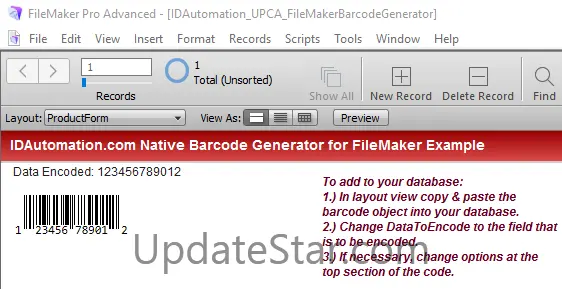 UPC EAN Filemaker Barcode Generator 16.12