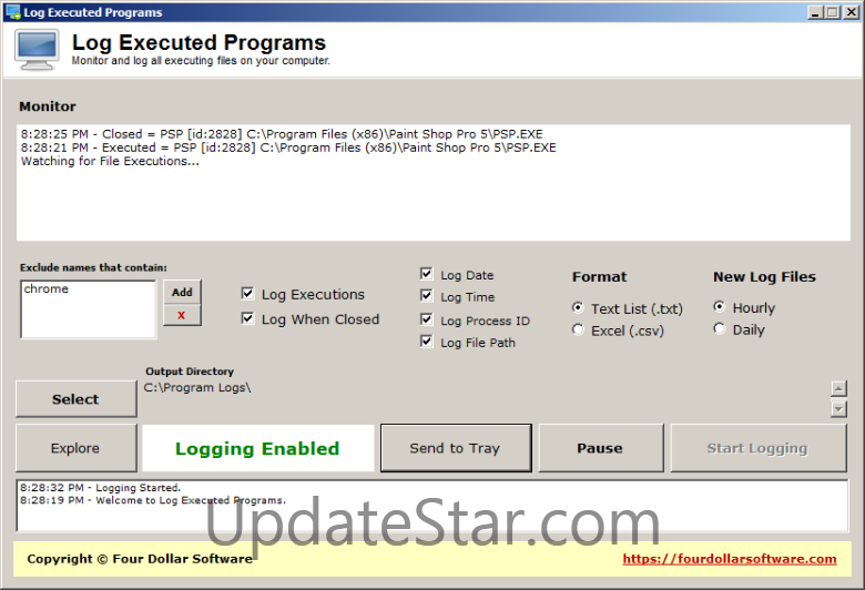 Log Executed Programs 1.0