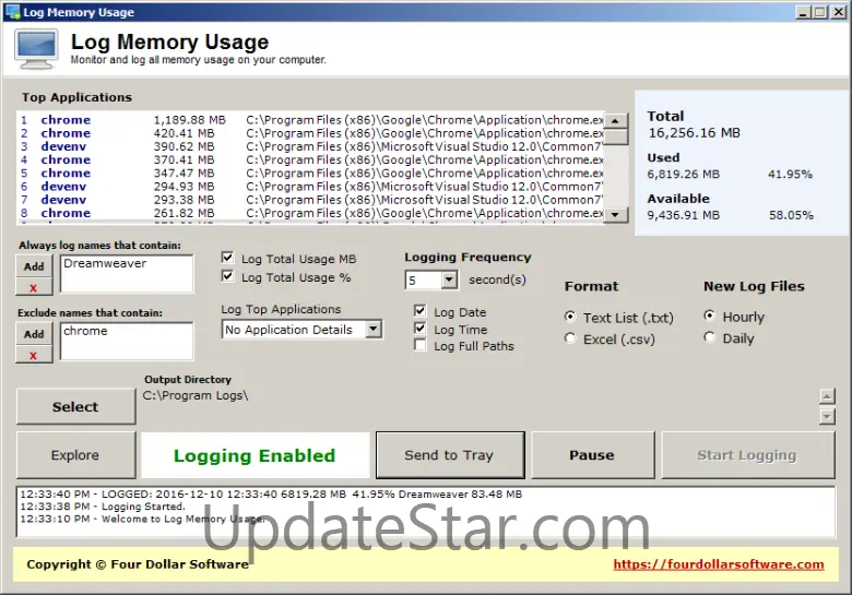 Log Memory Usage 1.0