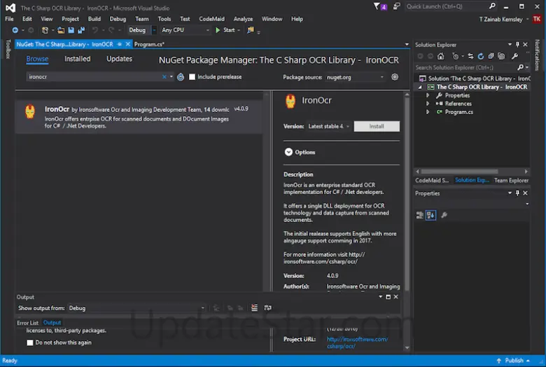 The C# OCR Library 2022.12.10830