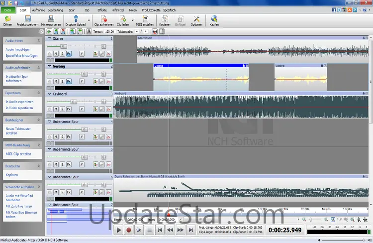 MixPad Audiodatei-Mixer 4.11