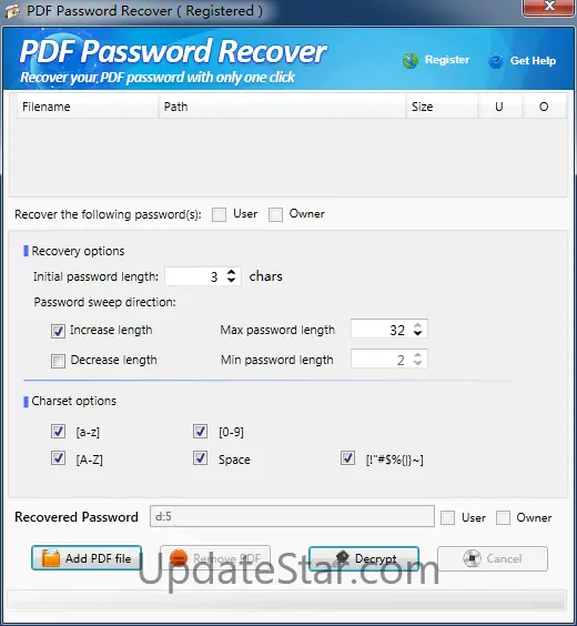 PDF Password Recover 3.2.1