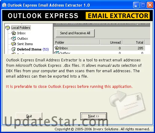 Outlook Express Email Address Extractor 1.0
