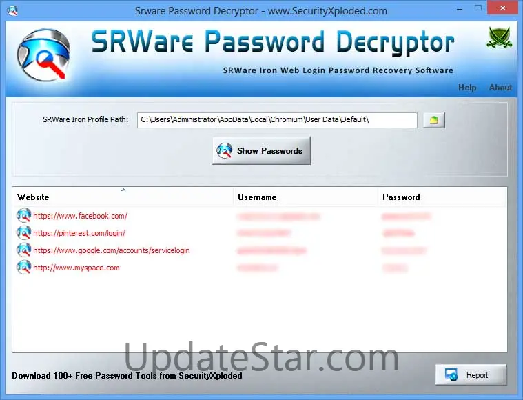Password Decryptor for Srware 3.0