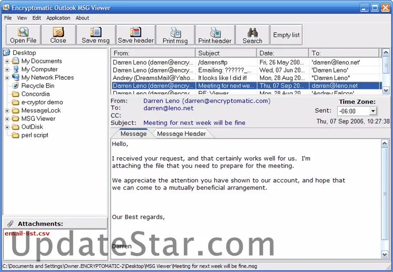 Outlook MSG File Viewer and Attachment E 3.0.2.692