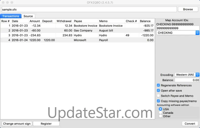 OFX2QBO for Mac 4.0.72