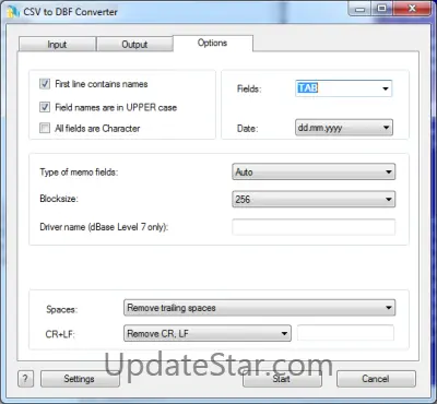 CSV to DBF Converter 3.45