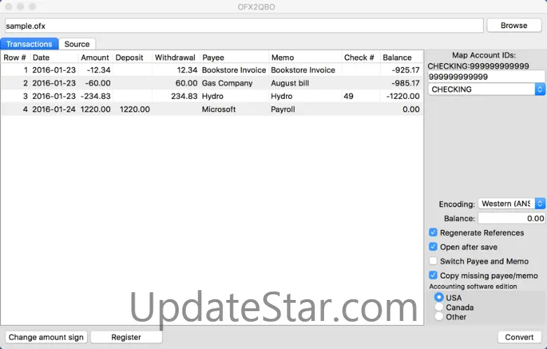 OFX2QBO for Mac 4.0.72