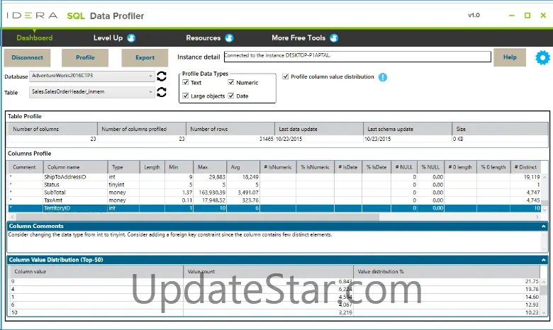 SQL Data Profiler 1.0.195.1950