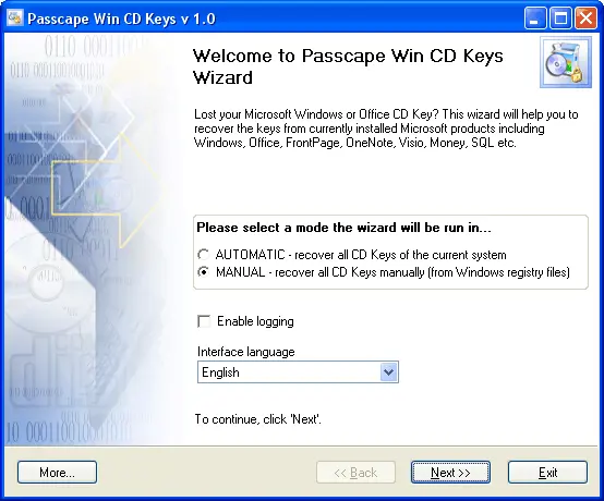 Passcape Win CD Keys 2.9.2