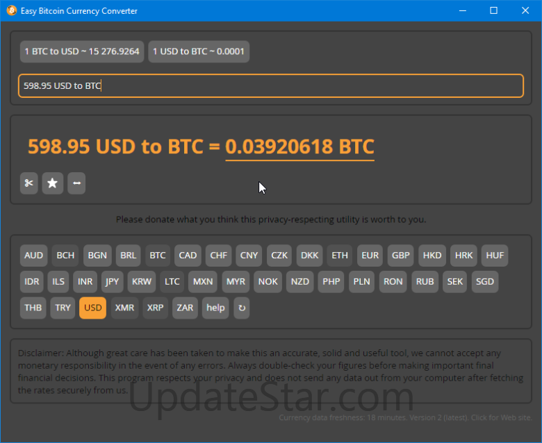 Easy Bitcoin Currency Converter 2.0