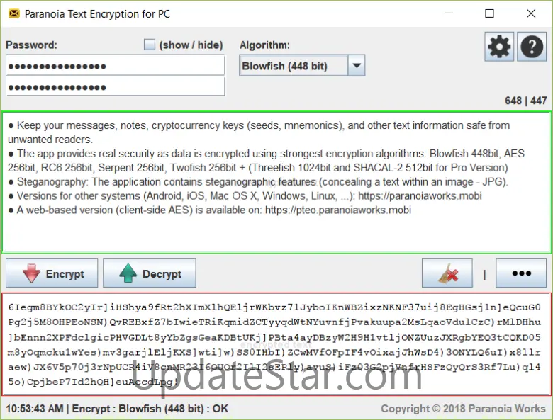 Paranoia Text Encryption for PC 15.0.4