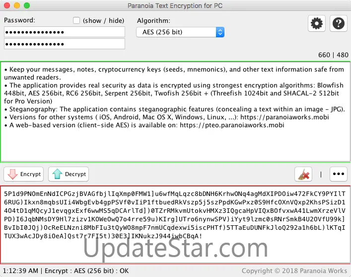 Paranoia Text Encryption for Mac 15.0.4