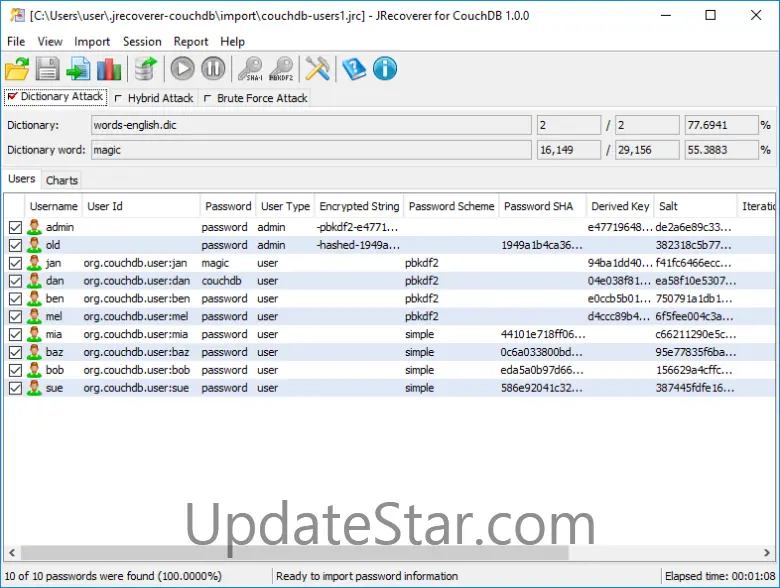 JRecoverer for CouchDB Passwords 1.0