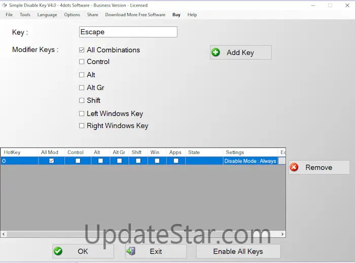 Simple Disable Key 12.14