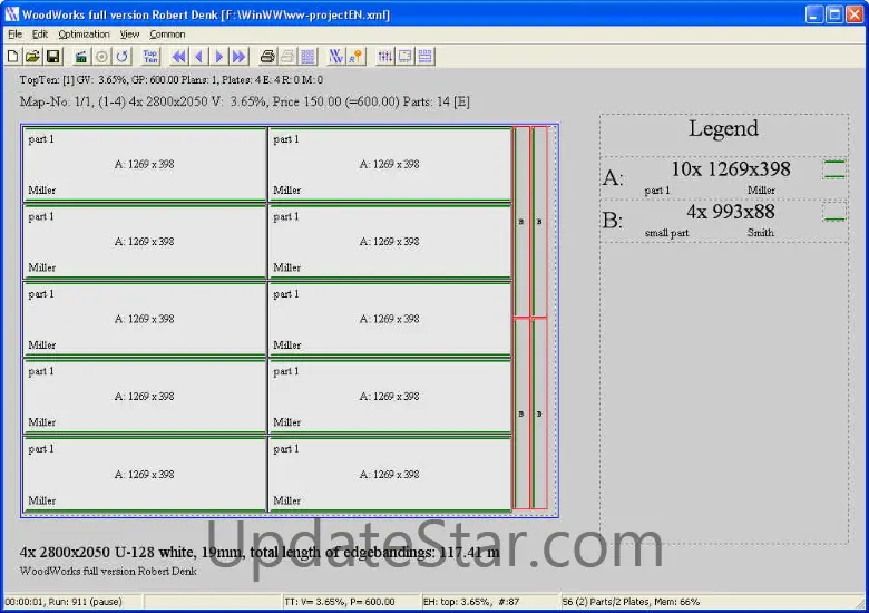Cut Optimization WoodWorks 1.8.6