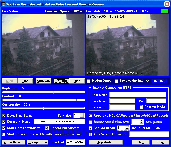 Web Camera Security System 1.0