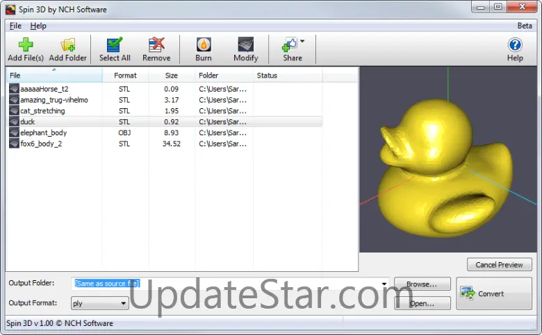 Spin 3D Converter Software Free 1.3
