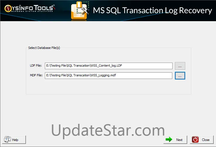 SysInfo SQL Transaction Log Recovery 18.0