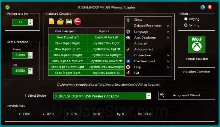 WoJ XInput Emulator 2.631