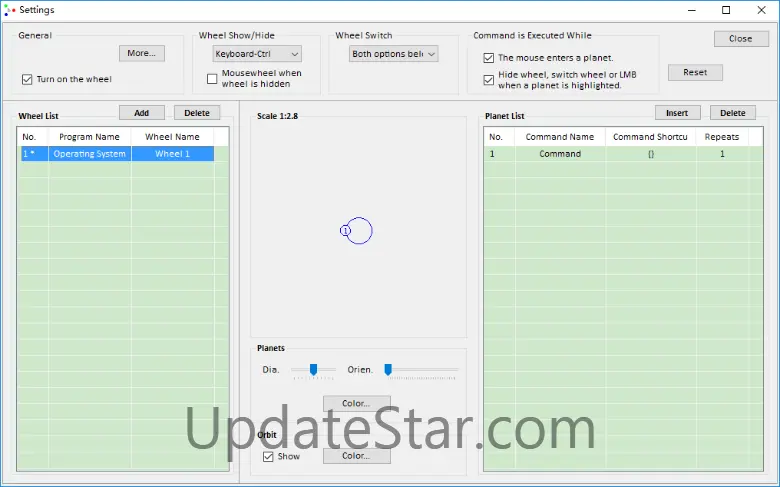 PlanetWheelShortcuts 3.3.0