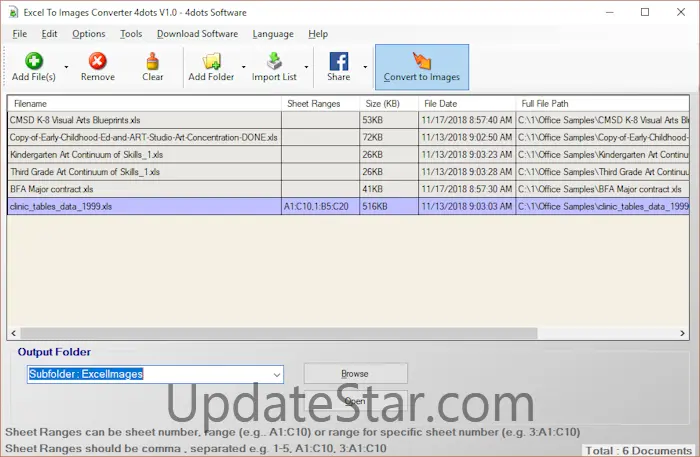 Convert Excel to Images 4dots 1.2