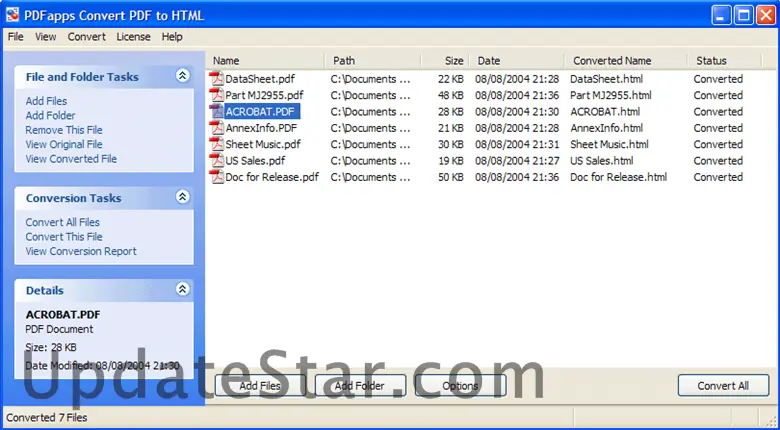 PDFapps Convert PDF to HTML 2.0