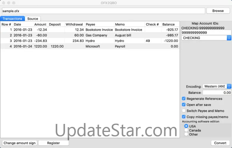 OFX2QBO for Mac 4.0.72