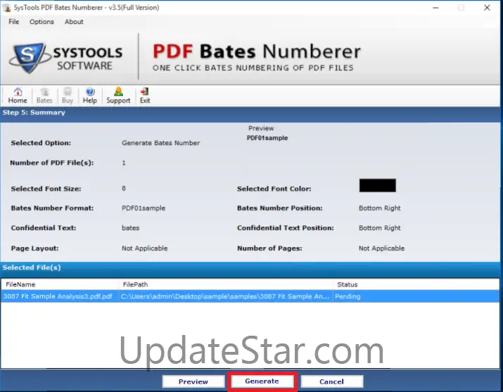 SysTools PDF Bates Numberer 5.0