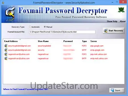 Foxmail Password Decryptor 7.0