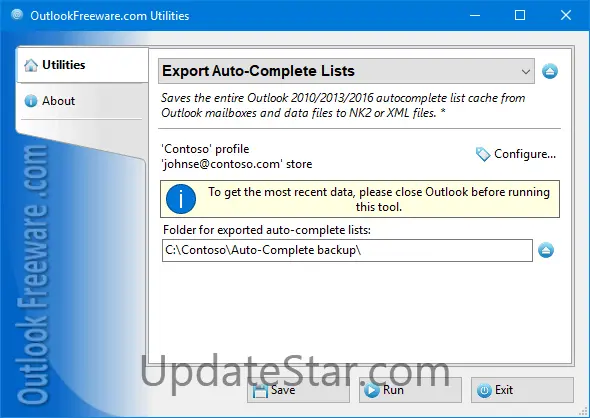 Export Auto-Complete Lists for Outlook 4.20