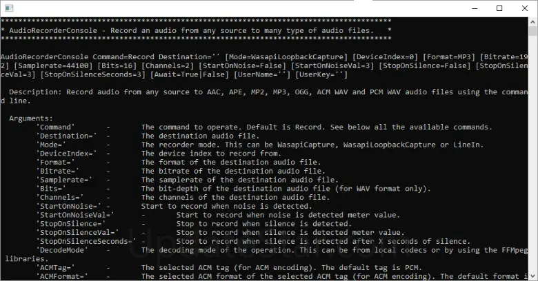 Audio Recorder Console 1.0