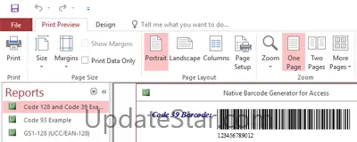 Code 39 Native Access Barcode Generator 19.9