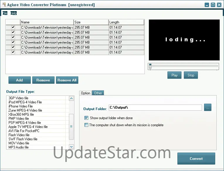 Aglare Video Converter Platinum 1.0