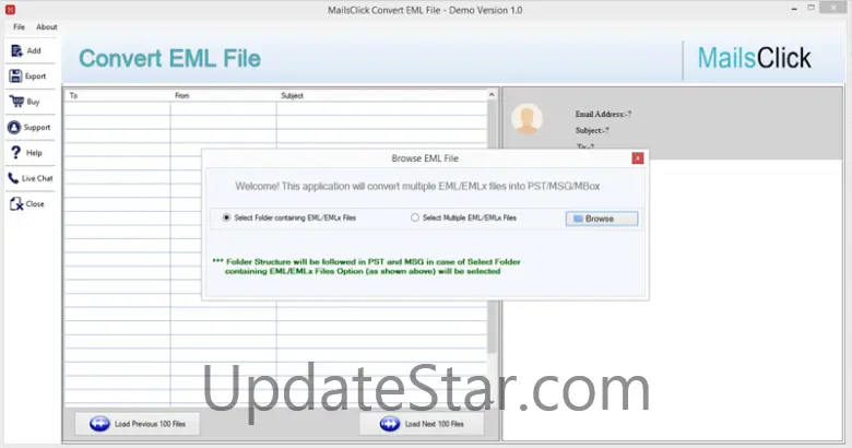 MailsClick Convert EML File 1.0