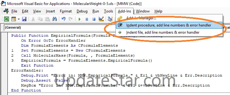 Office Programming Helper Indent VB Code 3.6