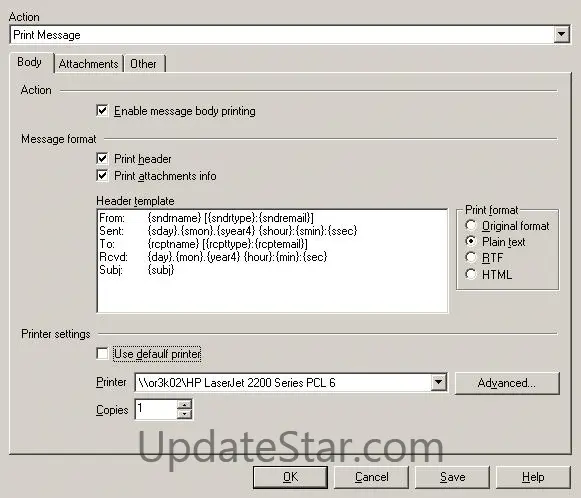 Print Message for Outlook 2.67