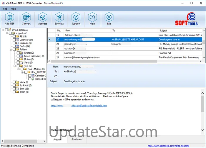 eSoftTools NSF to MSG Converter 6.5