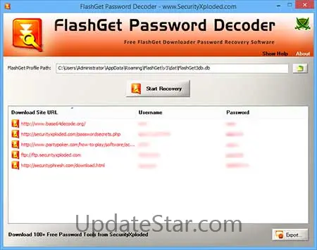 Password Decoder for FlashGet 2.0