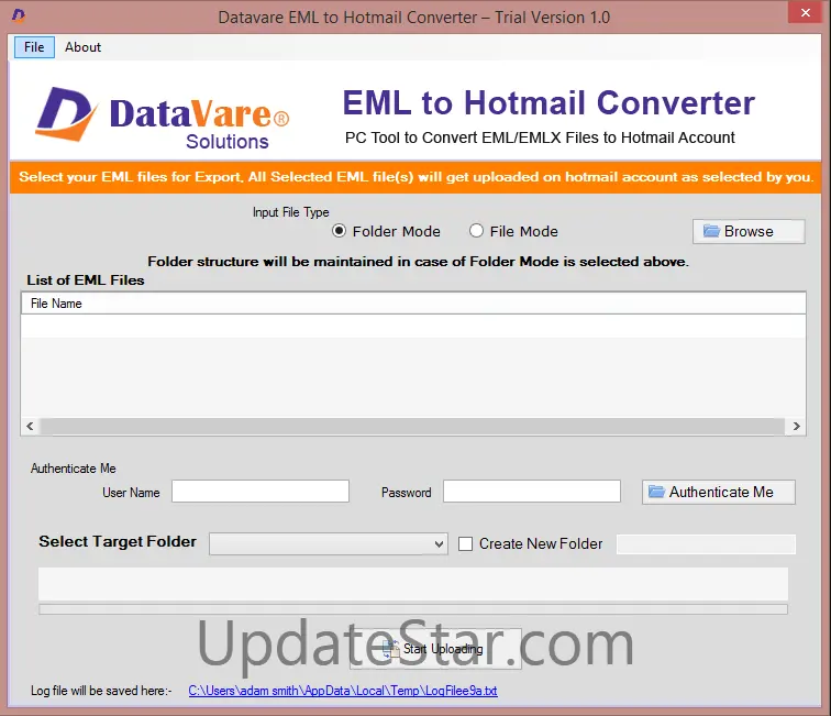 Datavare EML to Hotmail Converter 1.0