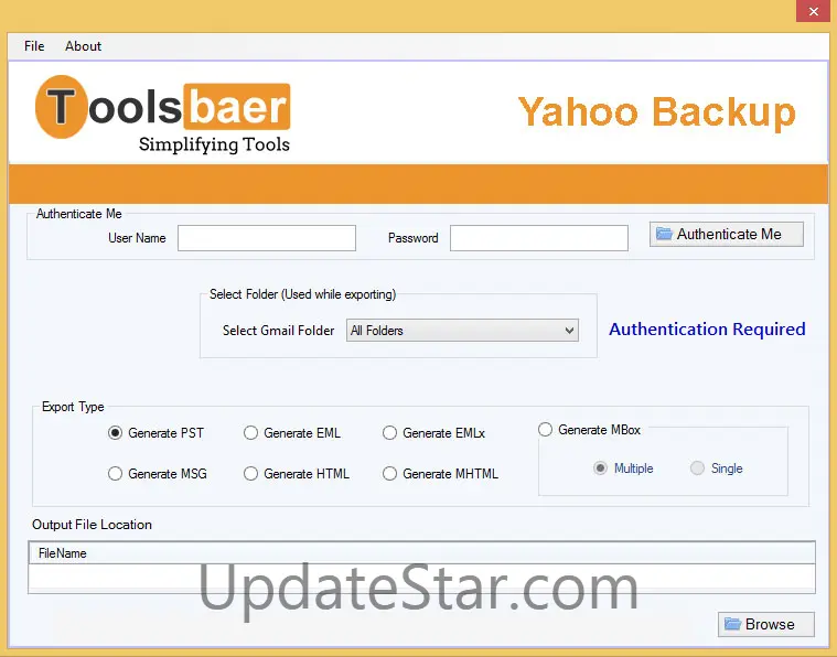ToolsBaer Yahoo Backup Tool 1.0