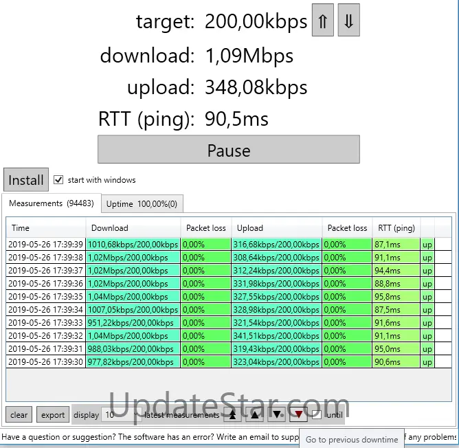 Continuous Speed Test