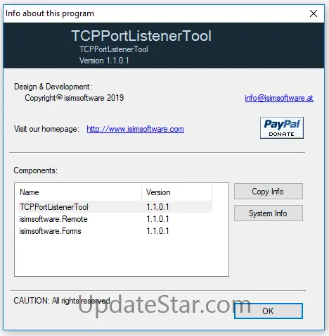 isimsoftware TCP Port Listener Tool 1.0.1